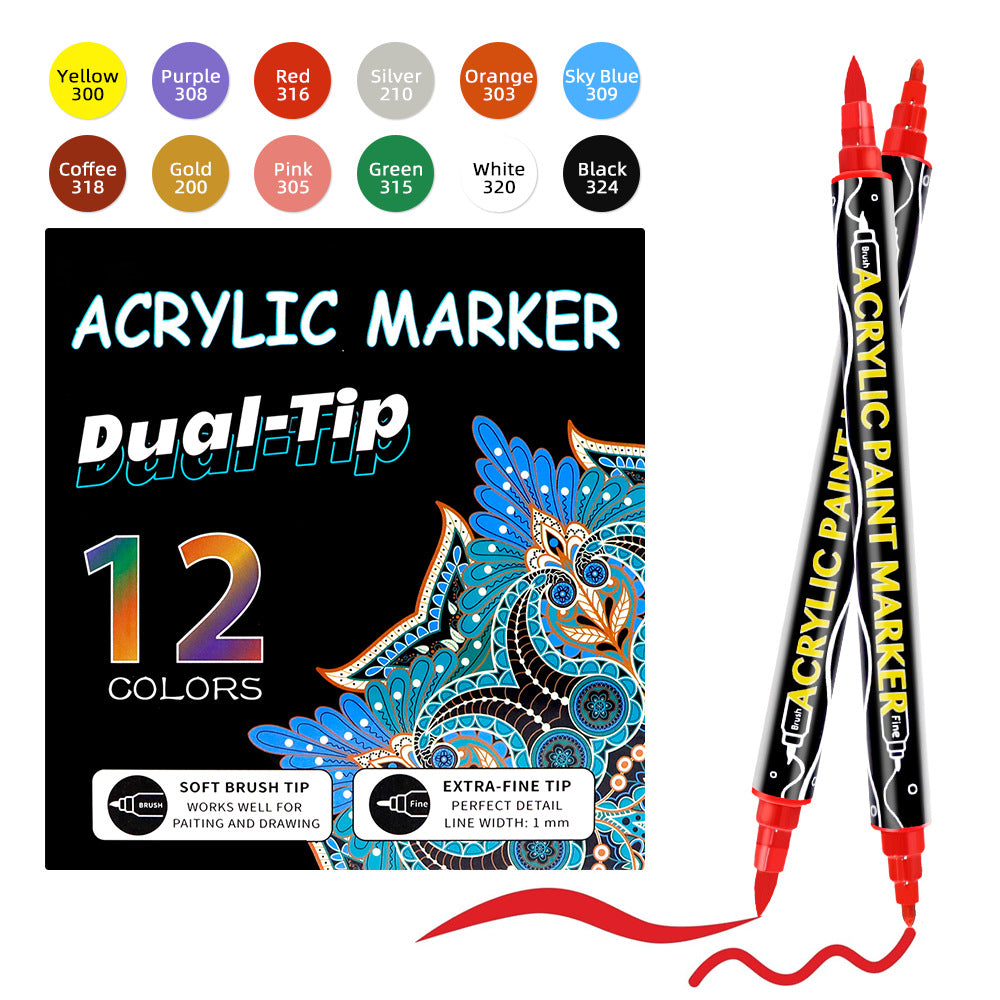 Acrylic Marker Pen Double-Headed Stackable Water-Based Paint Brush