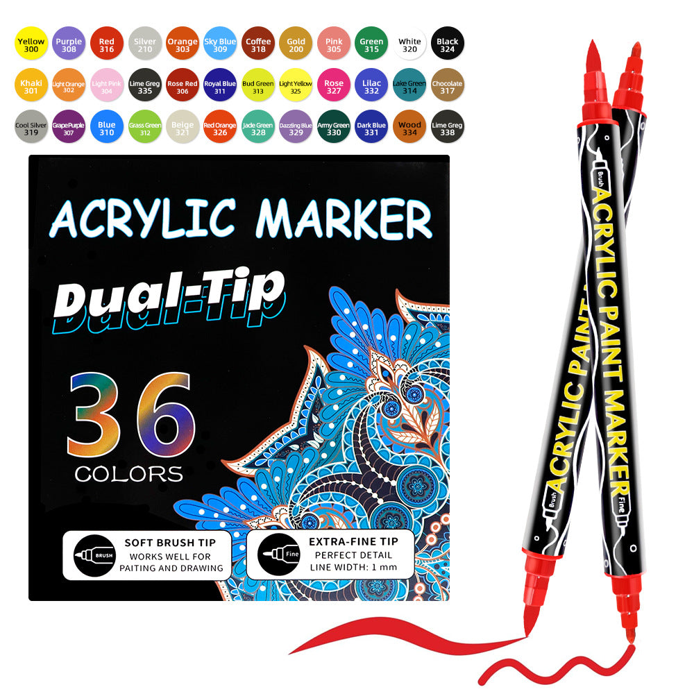 Acrylic Marker Pen Double-Headed Stackable Water-Based Paint Brush