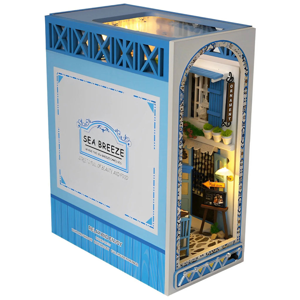 Lieonvis DIY 3D Wooden Miniature House Kit for Book Nook Shelf Insert Decor Dollhouses