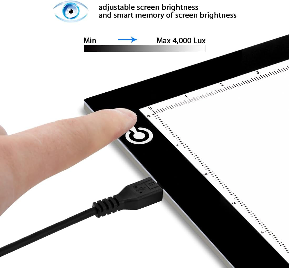 A4 LED Light Box 9X12 Inch Light Pad Only 5Mm Ultra-Thin USB Power Light Table for Tracing, Tattoo Transferring, Drawing, Streaming, Sketching, Animation, Stenciling, Diamond Art Painting