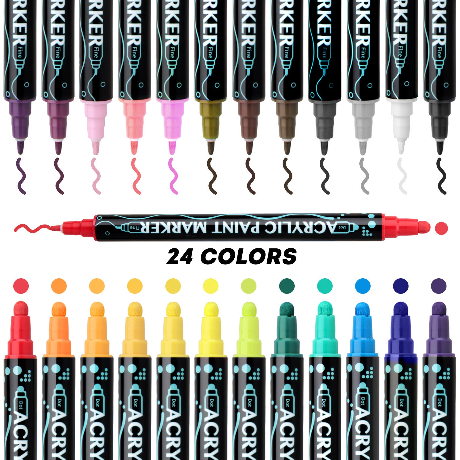 Acrylic Marker Pen Double-Headed Stackable Water-Based Paint Brush