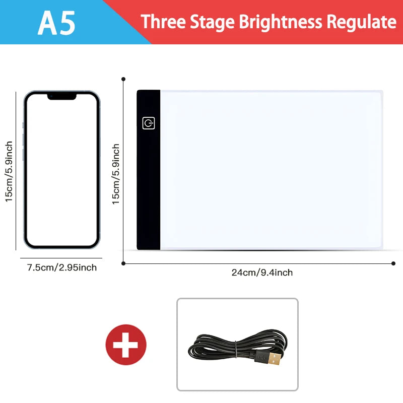 A3/A4/A5 Level Dimmable Led Drawing Pad Board Trace Photographs and Reference Images