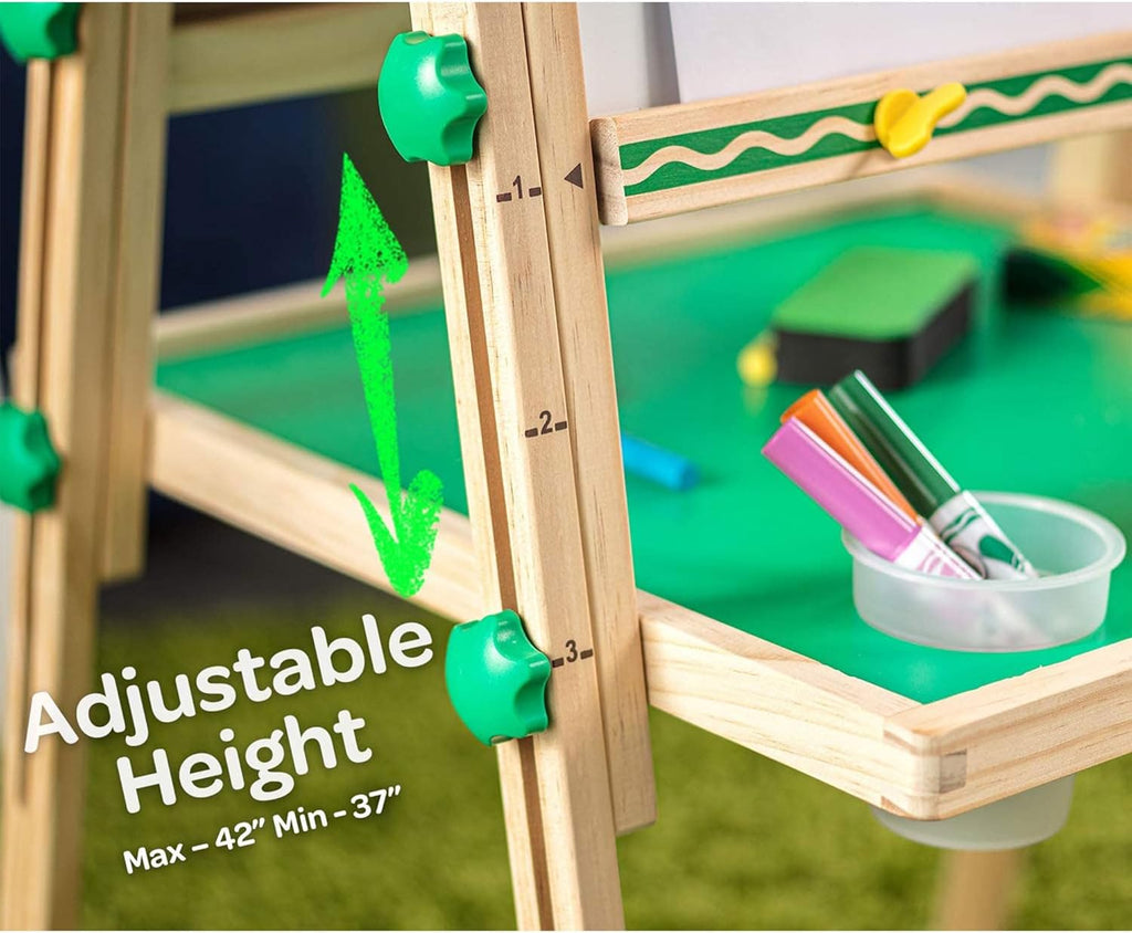 Wooden Art Easel for Kids, 2-In-1 Dry Erase Board & Chalkboard, Gifts for Toddlers, Ages 3, 4, 5