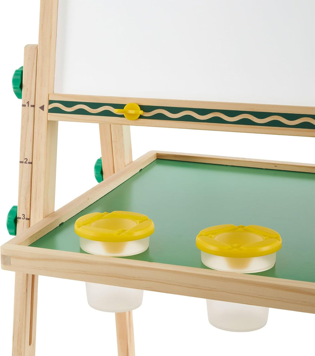 Wooden Art Easel for Kids, 2-In-1 Dry Erase Board & Chalkboard, Gifts for Toddlers, Ages 3, 4, 5