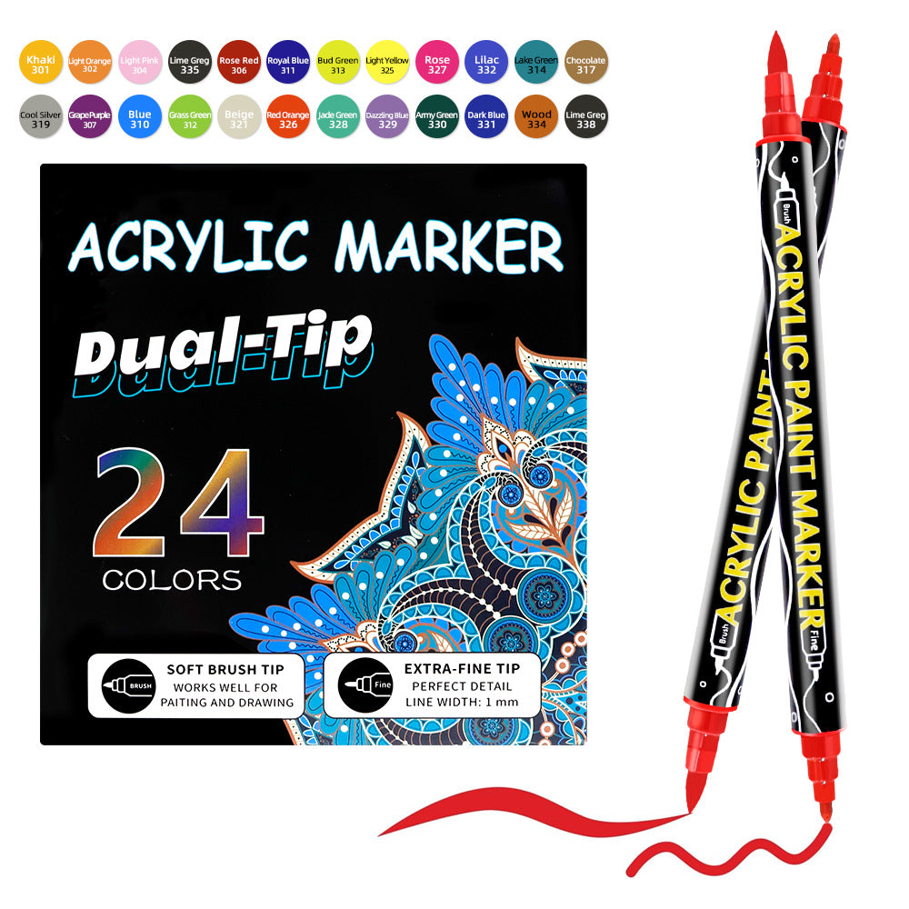 Acrylic Marker Pen Double-Headed Stackable Water-Based Paint Brush