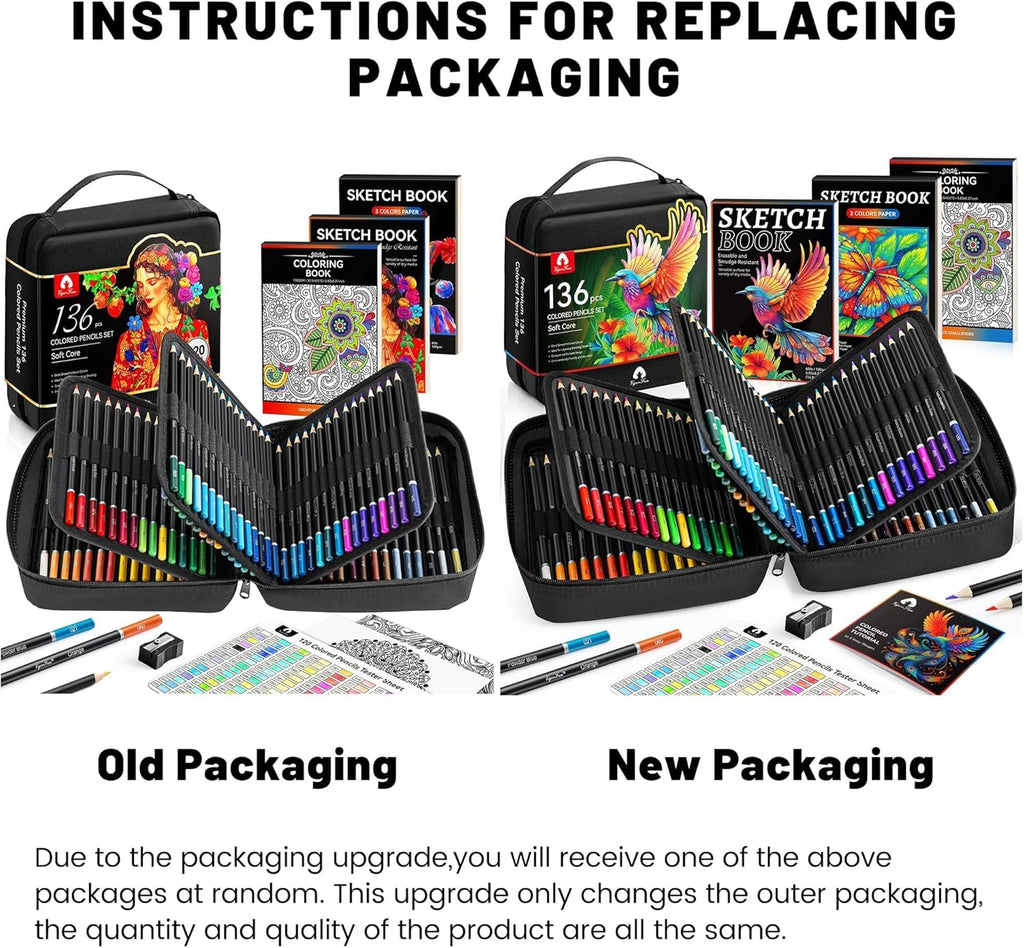 136 PCS Colored Pencils Set for Adult Coloring Books, 120 Colored Pencils with Sketchbook, Coloring Book, Sharpener, Soft Core Sketching Drawing Pencils, Art Supplies for Adults Artists (Black)