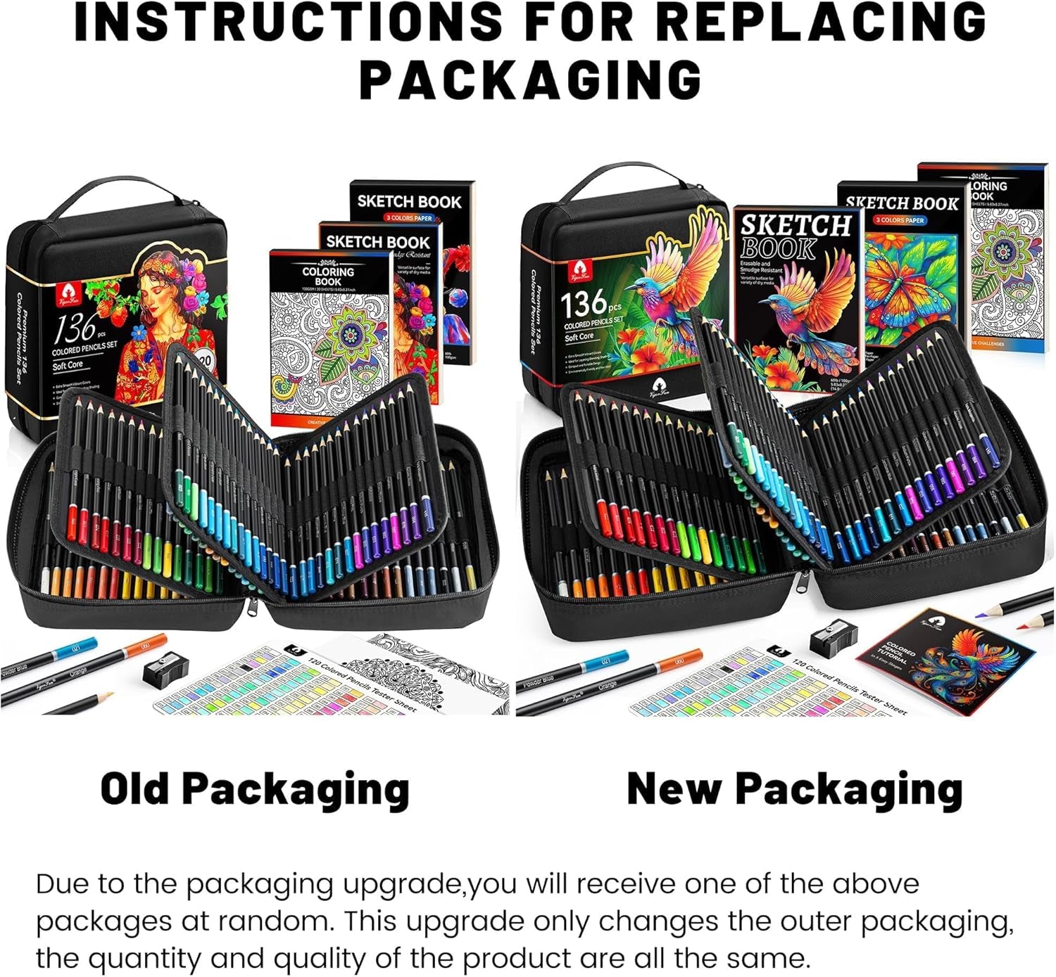 136 PCS Colored Pencils Set for Adult Coloring Books, 120 Colored Pencils with Sketchbook, Coloring Book, Sharpener, Soft Core Sketching Drawing Pencils, Art Supplies for Adults Artists (Black)