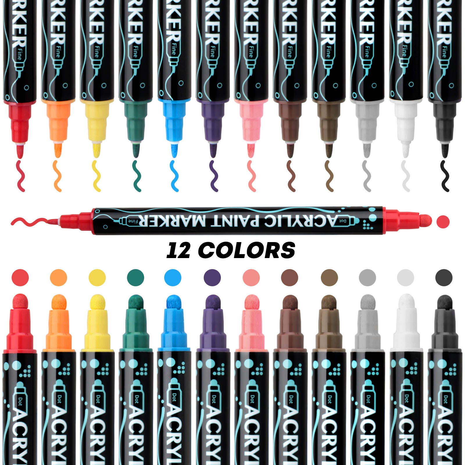 Acrylic Marker Pen Double-Headed Stackable Water-Based Paint Brush