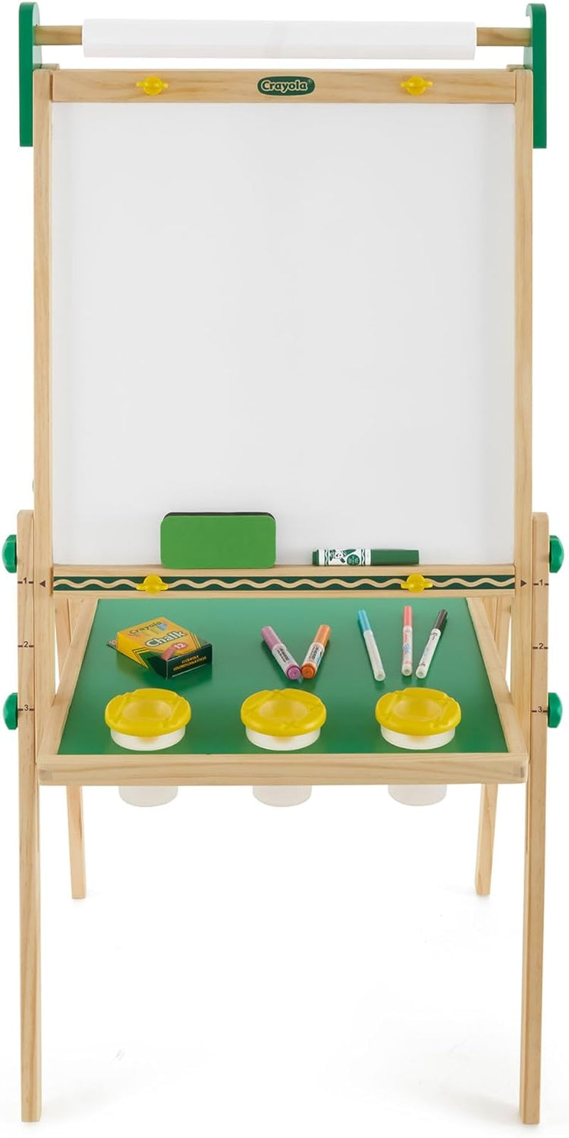 Wooden Art Easel for Kids, 2-In-1 Dry Erase Board & Chalkboard, Gifts for Toddlers, Ages 3, 4, 5