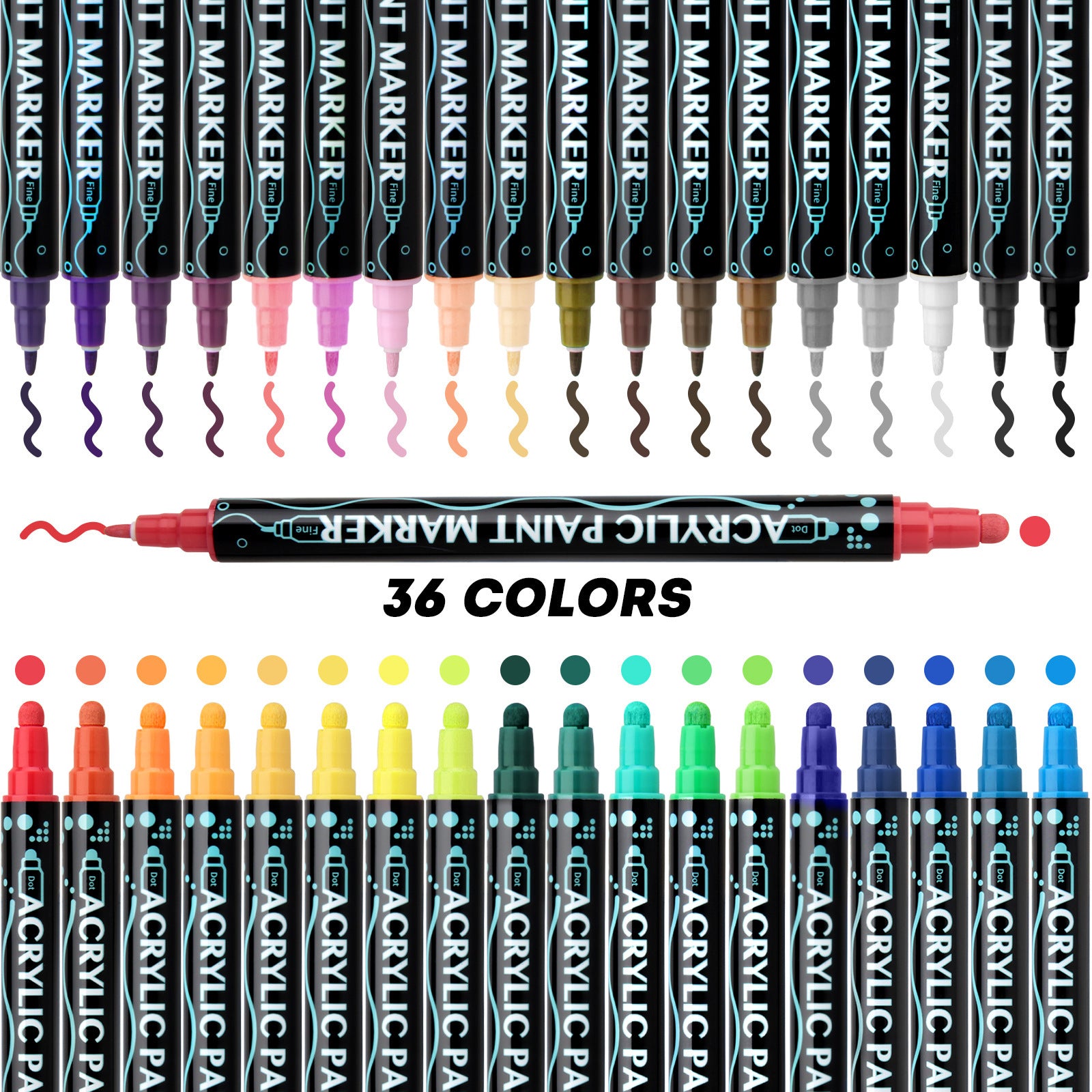 Acrylic Marker Pen Double-Headed Stackable Water-Based Paint Brush